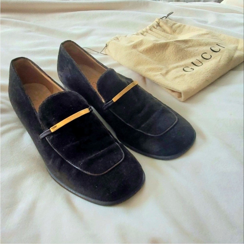 Gucci | Brown Velvet Loafers